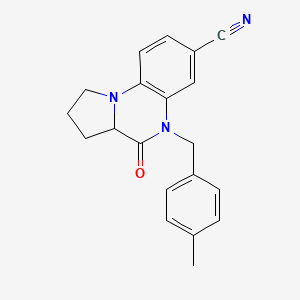 5-(4-Methylbenzyl)-4-oxo-1,2,3,3a,4,5-hexahydropyrrolo[1,2-a]quinoxaline-7-carbonitrile