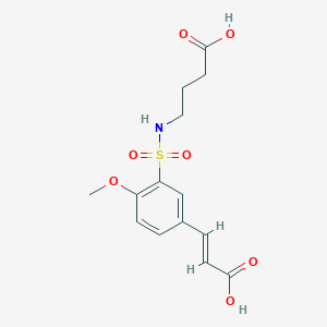 (E)-4-(5-(2-carboxyvinyl)-2-methoxyphenylsulfonamido)butanoic acid