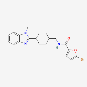 molecular formula C20H22BrN3O2 B2660048 5-溴-N-((4-(1-甲基-1H-苯并[d]咪唑-2-基)环己基甲基)呋喃-2-甲酰胺 CAS No. 1206998-85-7