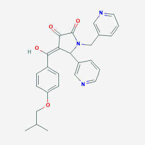 molecular formula C26H25N3O4 B266005 3-hydroxy-4-(4-isobutoxybenzoyl)-5-(3-pyridyl)-1-(3-pyridylmethyl)-1,5-dihydro-2H-pyrrol-2-one 