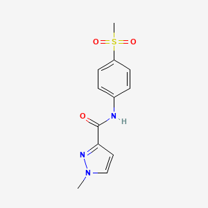 molecular formula C12H13N3O3S B2660056 1-methyl-N-(4-(methylsulfonyl)phenyl)-1H-pyrazole-3-carboxamide CAS No. 1170578-74-1