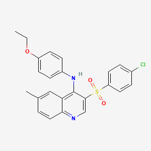 molecular formula C24H21ClN2O3S B2660057 3-((4-氯苯基)磺酰)-N-(4-乙氧苯基)-6-甲基喹啉-4-胺 CAS No. 895640-69-4