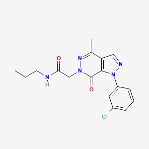 molecular formula C17H18ClN5O2 B2660059 2-(1-(3-chlorophenyl)-4-methyl-7-oxo-1H-pyrazolo[3,4-d]pyridazin-6(7H)-yl)-N-propylacetamide CAS No. 955803-02-8