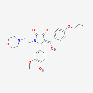 molecular formula C27H32N2O7 B266006 3-hydroxy-5-(4-hydroxy-3-methoxyphenyl)-1-[2-(4-morpholinyl)ethyl]-4-(4-propoxybenzoyl)-1,5-dihydro-2H-pyrrol-2-one 