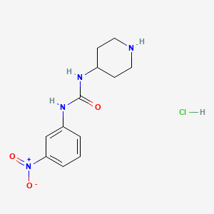 molecular formula C12H17ClN4O3 B2660062 1-(3-Nitrophenyl)-3-(piperidin-4-yl)ureahydrochloride CAS No. 1233952-55-0