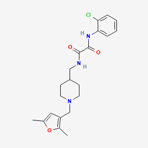 molecular formula C21H26ClN3O3 B2660067 N1-(2-chlorophenyl)-N2-((1-((2,5-dimethylfuran-3-yl)methyl)piperidin-4-yl)methyl)oxalamide CAS No. 1235056-87-7