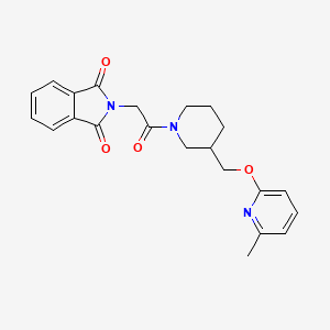 molecular formula C22H23N3O4 B2660069 2-[2-[3-[(6-Methylpyridin-2-yl)oxymethyl]piperidin-1-yl]-2-oxoethyl]isoindole-1,3-dione CAS No. 2380068-86-8