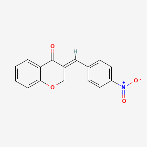 molecular formula C16H11NO4 B2660071 3-[(E)-(4-硝基苯基)甲亚基]-2,3-二氢-4H-香豆素-4-酮 CAS No. 101001-06-3