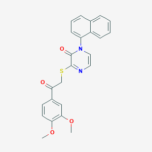 3-((2-(3,4-dimethoxyphenyl)-2-oxoethyl)thio)-1-(naphthalen-1-yl)pyrazin-2(1H)-one