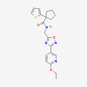 N-((3-(6-ethoxypyridin-3-yl)-1,2,4-oxadiazol-5-yl)methyl)-1-(thiophen-2-yl)cyclopentanecarboxamide