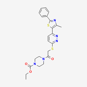 Ethyl 4-(2-((6-(4-methyl-2-phenylthiazol-5-yl)pyridazin-3-yl)thio)acetyl)piperazine-1-carboxylate