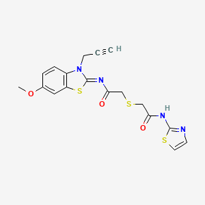 (Z)-N-(6-methoxy-3-(prop-2-yn-1-yl)benzo[d]thiazol-2(3H)-ylidene)-2-((2-oxo-2-(thiazol-2-ylamino)ethyl)thio)acetamide