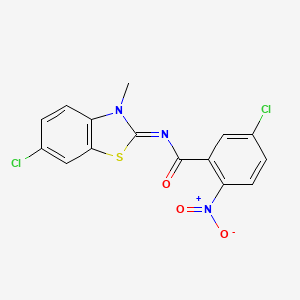 molecular formula C15H9Cl2N3O3S B2660104 5-chloro-N-(6-chloro-3-methyl-1,3-benzothiazol-2-ylidene)-2-nitrobenzamide CAS No. 476317-78-9