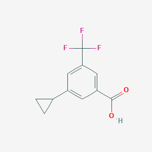 molecular formula C11H9F3O2 B2660109 3-Cyclopropyl-5-(trifluoromethyl)benzoic acid CAS No. 1588908-99-9