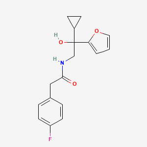 molecular formula C17H18FNO3 B2660112 N-(2-cyclopropyl-2-(furan-2-yl)-2-hydroxyethyl)-2-(4-fluorophenyl)acetamide CAS No. 1396793-82-0
