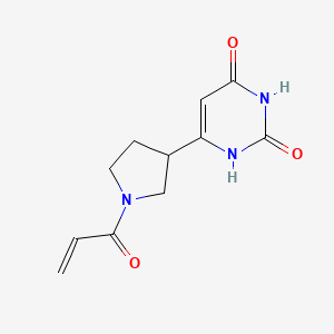molecular formula C11H13N3O3 B2660124 6-(1-Prop-2-enoylpyrrolidin-3-yl)-1H-pyrimidine-2,4-dione CAS No. 2305526-37-6