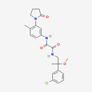 molecular formula C23H26ClN3O4 B2660127 N1-(2-(3-氯苯基)-2-甲氧基丙基)-N2-(4-甲基-3-(2-氧代吡咯啉-1-基)苯基)草酰胺 CAS No. 1798512-36-3