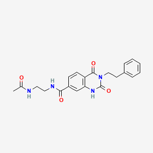 molecular formula C21H22N4O4 B2660129 N-(2-acetamidoethyl)-2,4-dioxo-3-phenethyl-1,2,3,4-tetrahydroquinazoline-7-carboxamide CAS No. 892282-13-2