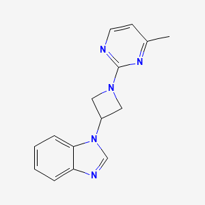 molecular formula C15H15N5 B2660134 1-[1-(4-Methylpyrimidin-2-yl)azetidin-3-yl]benzimidazole CAS No. 2380176-73-6