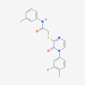 2-((4-(3-fluoro-4-methylphenyl)-3-oxo-3,4-dihydropyrazin-2-yl)thio)-N-(m-tolyl)acetamide