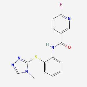 6-Fluoro-N-[2-[(4-methyl-1,2,4-triazol-3-yl)sulfanyl]phenyl]pyridine-3-carboxamide