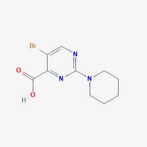 molecular formula C10H12BrN3O2 B2660169 5-Bromo-2-(piperidin-1-yl)pyrimidine-4-carboxylic acid CAS No. 914208-41-6
