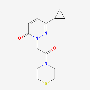 molecular formula C13H17N3O2S B2660170 6-cyclopropyl-2-(2-oxo-2-thiomorpholinoethyl)pyridazin-3(2H)-one CAS No. 2034232-78-3