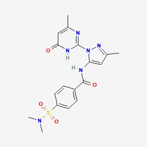 B2660172 4-(N,N-dimethylsulfamoyl)-N-(3-methyl-1-(4-methyl-6-oxo-1,6-dihydropyrimidin-2-yl)-1H-pyrazol-5-yl)benzamide CAS No. 1019096-10-6