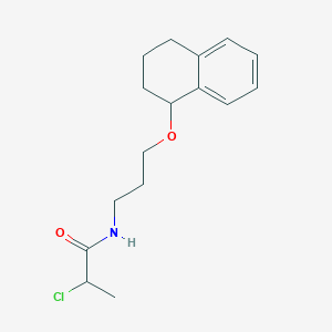 molecular formula C16H22ClNO2 B2660180 2-Chloro-N-[3-(1,2,3,4-tetrahydronaphthalen-1-yloxy)propyl]propanamide CAS No. 2411305-65-0