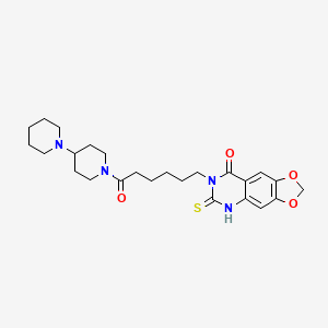 7-[6-oxo-6-(4-piperidin-1-ylpiperidin-1-yl)hexyl]-6-sulfanylidene-5H-[1,3]dioxolo[4,5-g]quinazolin-8-one