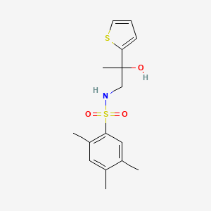 molecular formula C16H21NO3S2 B2660186 N-(2-hydroxy-2-(thiophen-2-yl)propyl)-2,4,5-trimethylbenzenesulfonamide CAS No. 1351618-25-1