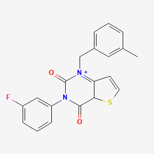 molecular formula C20H15FN2O2S B2660188 3-(3-fluorophenyl)-1-[(3-methylphenyl)methyl]-1H,2H,3H,4H-thieno[3,2-d]pyrimidine-2,4-dione CAS No. 1326905-17-2