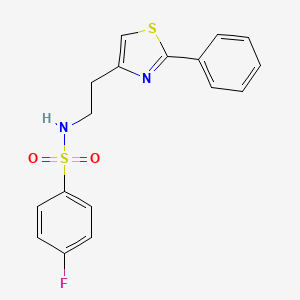 4-fluoro-N-[2-(2-phenyl-1,3-thiazol-4-yl)ethyl]benzenesulfonamide