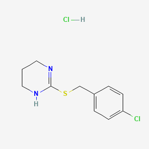 molecular formula C11H14Cl2N2S B2660218 2-(4-Chlorobenzylthio)-1,4,5,6-tetrahydropyrimidine hydrochloride CAS No. 95725-34-1