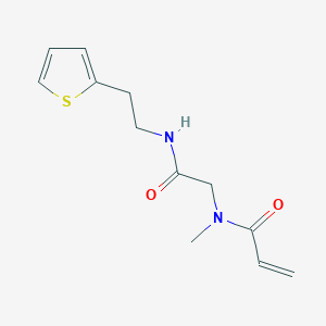 molecular formula C12H16N2O2S B2660241 N-Methyl-N-[2-oxo-2-(2-thiophen-2-ylethylamino)ethyl]prop-2-enamide CAS No. 2200536-17-8