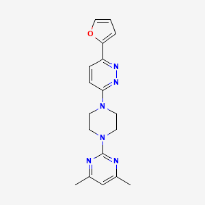 molecular formula C18H20N6O B2660242 2-[4-[6-(Furan-2-yl)pyridazin-3-yl]piperazin-1-yl]-4,6-dimethylpyrimidine CAS No. 2380193-85-9