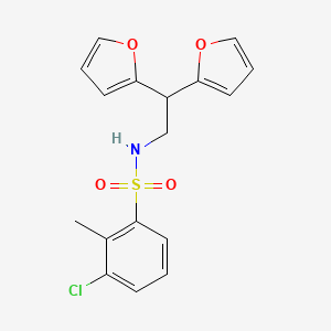 molecular formula C17H16ClNO4S B2660243 3-chloro-N-(2,2-di(furan-2-yl)ethyl)-2-methylbenzenesulfonamide CAS No. 2320726-06-3