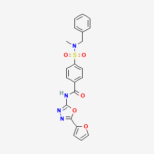 molecular formula C21H18N4O5S B2660244 4-[benzyl(methyl)sulfamoyl]-N-[5-(furan-2-yl)-1,3,4-oxadiazol-2-yl]benzamide CAS No. 851095-56-2