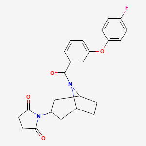 1-((1R,5S)-8-(3-(4-fluorophenoxy)benzoyl)-8-azabicyclo[3.2.1]octan-3-yl)pyrrolidine-2,5-dione