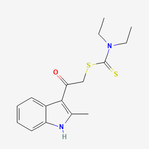 N,N-diethylcarbamodithioic acid [2-(2-methyl-1H-indol-3-yl)-2-oxoethyl] ester