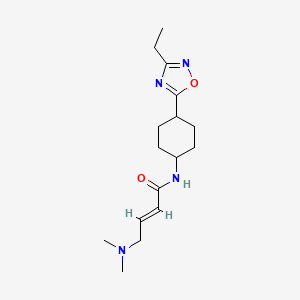 molecular formula C16H26N4O2 B2660254 (E)-4-(Dimethylamino)-N-[4-(3-ethyl-1,2,4-oxadiazol-5-yl)cyclohexyl]but-2-enamide CAS No. 2411330-15-7