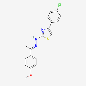 molecular formula C18H16ClN3OS B2660263 1-(4-Methoxyphenyl)ethanone [4-(4-chlorophenyl)-1,3-thiazol-2-YL]hydrazone CAS No. 1686128-01-7