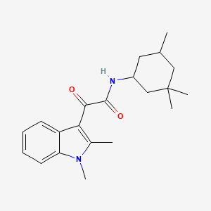 molecular formula C21H28N2O2 B2660272 2-(1,2-dimethyl-1H-indol-3-yl)-2-oxo-N-(3,3,5-trimethylcyclohexyl)acetamide CAS No. 862830-99-7
