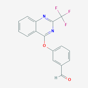 molecular formula C16H9F3N2O2 B2660273 3-[2-(Trifluoromethyl)quinazolin-4-yl]oxybenzaldehyde CAS No. 924154-57-4
