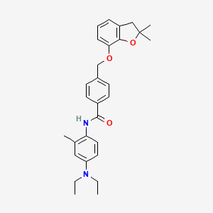 N-(4-(diethylamino)-2-methylphenyl)-4-(((2,2-dimethyl-2,3-dihydrobenzofuran-7-yl)oxy)methyl)benzamide