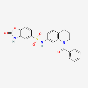 molecular formula C23H19N3O5S B2660280 N-(1-benzoyl-1,2,3,4-tetrahydroquinolin-7-yl)-2-oxo-2,3-dihydrobenzo[d]oxazole-5-sulfonamide CAS No. 1428359-63-0