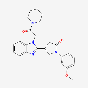 1-(3-methoxyphenyl)-4-[1-(2-oxo-2-piperidin-1-ylethyl)-1H-benzimidazol-2-yl]pyrrolidin-2-one