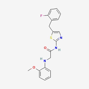 molecular formula C19H18FN3O2S B2660287 N-(5-(2-fluorobenzyl)thiazol-2-yl)-2-((2-methoxyphenyl)amino)acetamide CAS No. 854005-01-9
