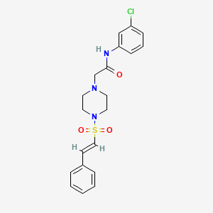 molecular formula C20H22ClN3O3S B2660290 N-(3-chlorophenyl)-2-[4-[(E)-2-phenylethenyl]sulfonylpiperazin-1-yl]acetamide CAS No. 1241685-38-0