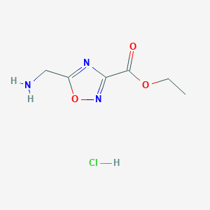 molecular formula C6H10ClN3O3 B2660299 Ethyl 5-(aminomethyl)-1,2,4-oxadiazole-3-carboxylate;hydrochloride CAS No. 612511-72-5